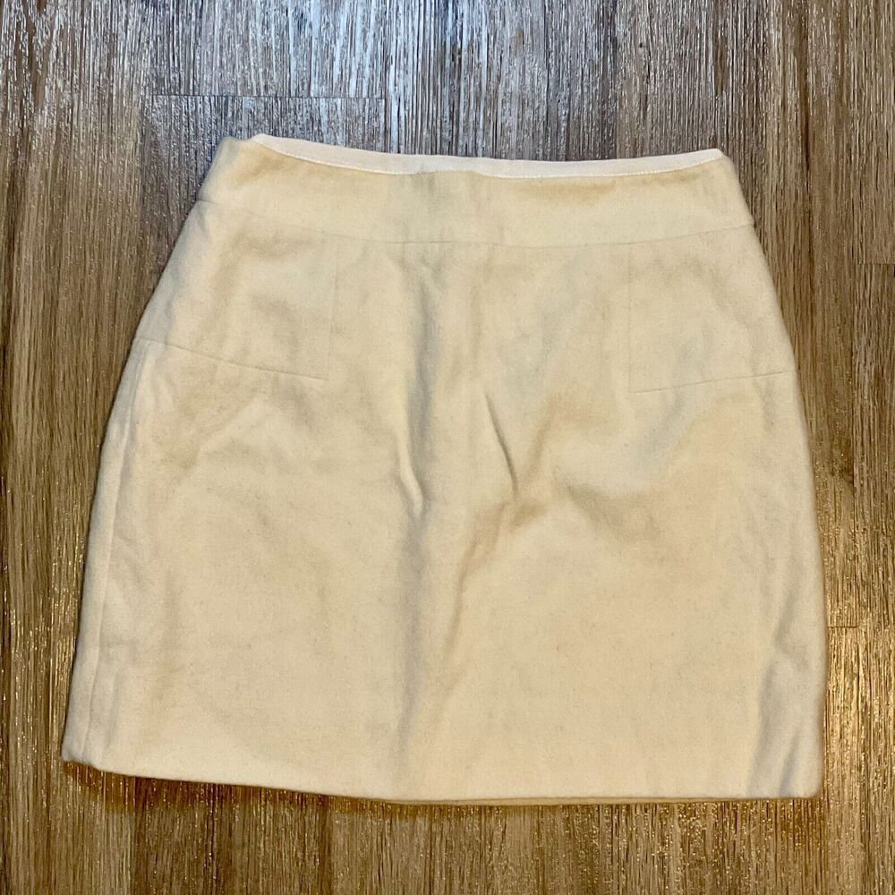 J. Crew Size 2 Wool Blend Mini Skirt Preppy Beige Classic 14275 J Crew
